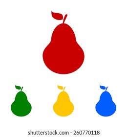 fruit, pear. Isolated illustration icon