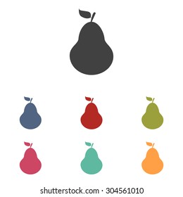 Fruit, pear. Isolated illustration icon set