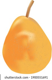 Fruta, pera en fondo blanco