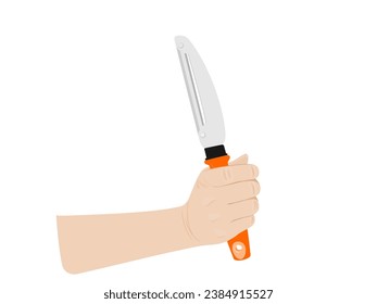Cuchillo de pelado de frutas sobre un fondo blanco.
