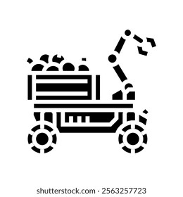 fruit picker robot harvests glyph icon vector. fruit picker robot harvests sign. isolated symbol illustration