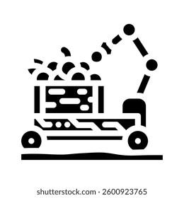 fruit picker robot harvests glyph icon vector. fruit picker robot harvests sign. isolated symbol illustration