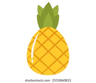 Fruit pineapple in cartoon hand drawn simple style. Editable variable color