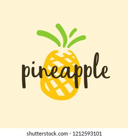 fruit pineapple icon hand drawn