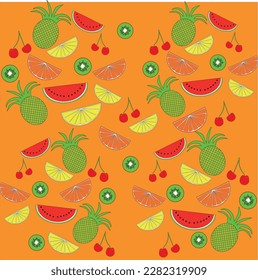 Fruit Pineapple Watermelon Orange Cherry Lemon kiwi