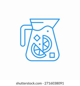 Vector de signo de icono de bebida de jarra de fruta