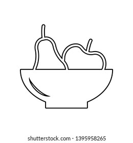 Fruit plate icon. Element of eating for mobile concept and web apps icon. Outline, thin line icon for website design and development, app development