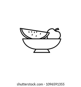 fruit in a plate icon. Element of food icon for mobile concept and web apps. Thin line fruit in a plate icon can be used for web and mobile on white background