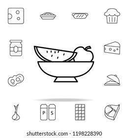 fruit in a plate icon. Food icons universal set for web and mobile