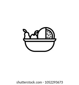 fruit in plate  icon vector
