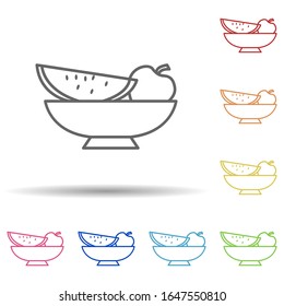 Fruit in a plate in multi color style icon. Simple thin line, outline vector of food icons for ui and ux, website or mobile application