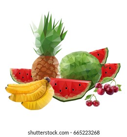 fruit platter with a lot of fruits. Vector illustration