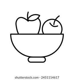 Icono de plato de fruta con fondo blanco Vector ilustración de stock