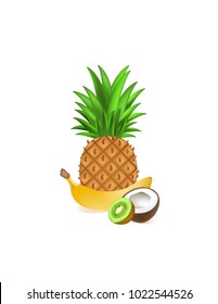 Fruit platter on white background