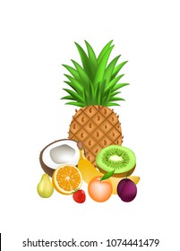 Fruit platter on white background