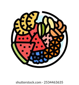 fruit platter raw foodist color icon vector. fruit platter raw foodist sign. isolated symbol illustration