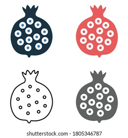 Fruit, pomegranate icon. Editable vector icon design is isolated on a white background 