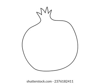 fruit pomegranate line icon, simple fresh juicy flat design pictogram, infographic vector for app logo web button interface elements