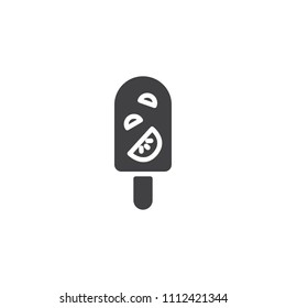 Fruit popsicle ice vector icon. filled flat sign for mobile concept and web design. Ice cream stick simple solid icon. Symbol, logo illustration. Pixel perfect vector graphics