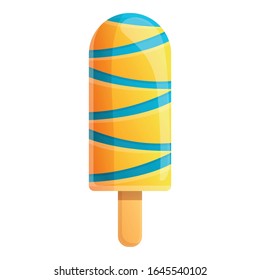 Fruit popsicle icon. Cartoon of fruit popsicle vector icon for web design isolated on white background
