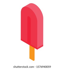 Fruit popsicle icon. Isometric of fruit popsicle vector icon for web design isolated on white background