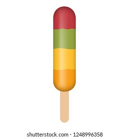 Fruit popsicle icon. Realistic illustration of fruit popsicle vector icon for web design isolated on white background