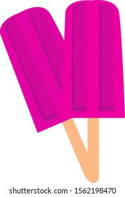 Fruit popsicle, illustration, vector on white background.