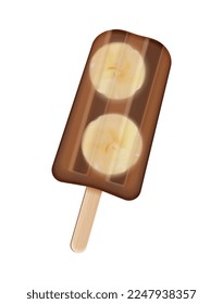 Fruit popsicles ice cream realistic composition with image of frozen stick confection with natural taste and flavour vector illustration