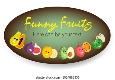 Fruit poster of vector fruits tropical