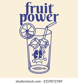 Fruit Power With Juice Groovy Character Design