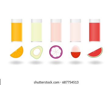 Fruit pulps isolated on white background, Healthy drink for body, Icon vector design.