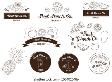 Fruit Punch and Juice Logo and Vector Icon