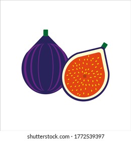 fruit, purple figs. illustration for web and mobile design.