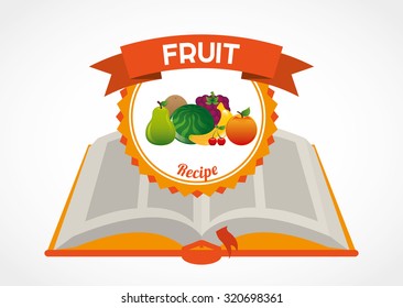 fruit recipe book design, vector illustration eps10 graphic 