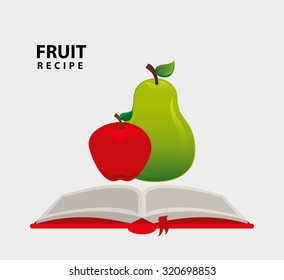 fruit recipe book design, vector illustration eps10 graphic 