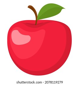 fruit red apple cartoon vector isolated object