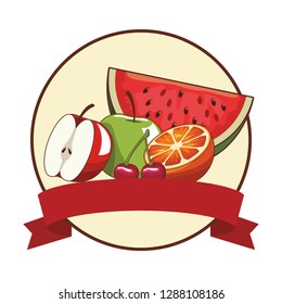 fruit with ribbon