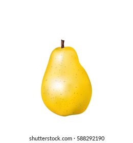 Fruit a ripe realistic pear. Vector eps 10