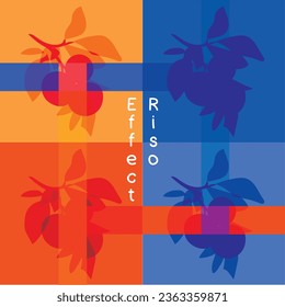 fruit with riso effect for the cover book, album, and anything for decoration.
