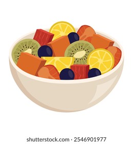 Ilustración vectorial de Ensalada y Fruta - 01