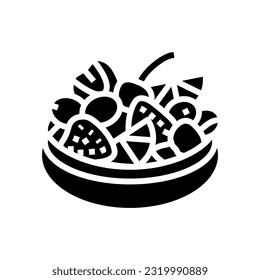 fruit salad food snack glyph icon vector. fruit salad food snack sign. isolated symbol illustration