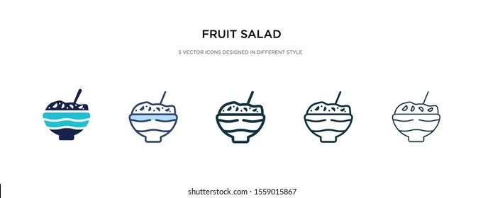 fruit salad icon in different style vector illustration. two colored and black fruit salad vector icons designed in filled, outline, line and stroke style can be used for web, mobile, ui