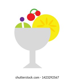 Fruit Salad Icon. Flat Illustration Of Fruit Salad Vector Icon For Web