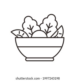 fruit salad icon illustration in outline style