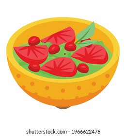 Fruit salad icon. Isometric of Fruit salad vector icon for web design isolated on white background