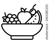 Fruit Salad icon line vector illustration