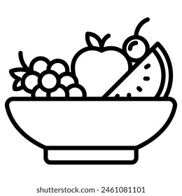 Fruit Salad icon line vector illustration