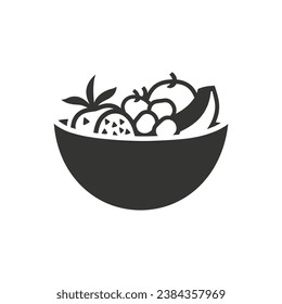 Fruit Salad Icon on White Background - Simple Vector Illustration