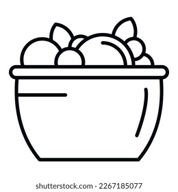 Fruit salad icon outline vector. Fresh food. Meal diet