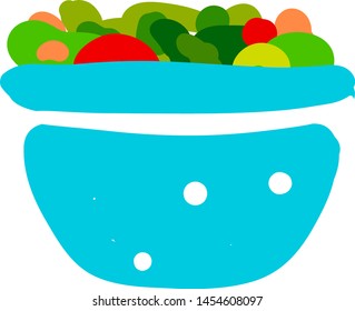 Fruit salad, illustration, vector on white background.